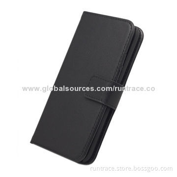 Flip leather wallet for iPhone6 4.7'', Made of high quality genuine leather